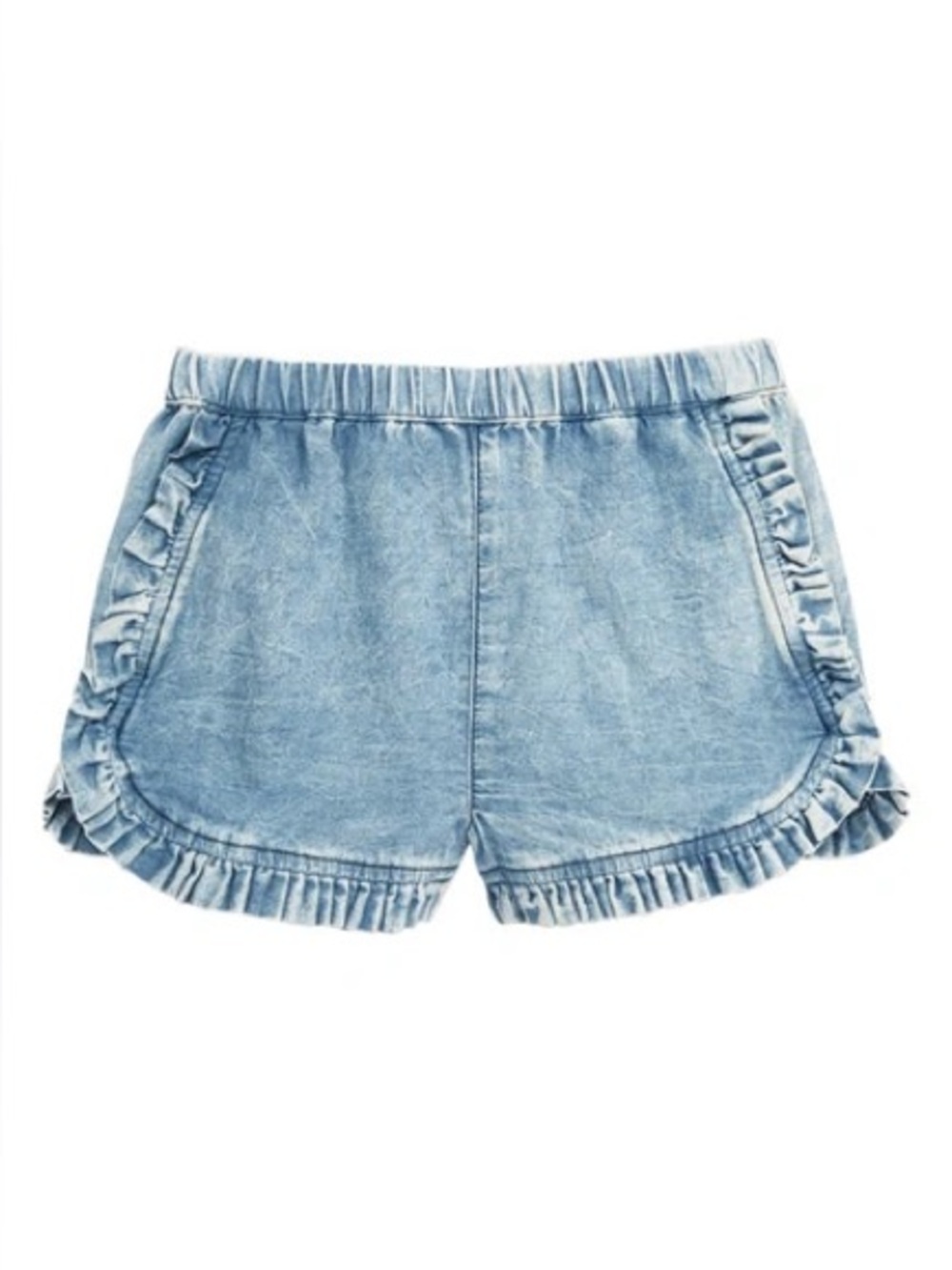Tucker + Tate Kids' Chambray Ruffle Shorts In Blue Ocean Wash 4T